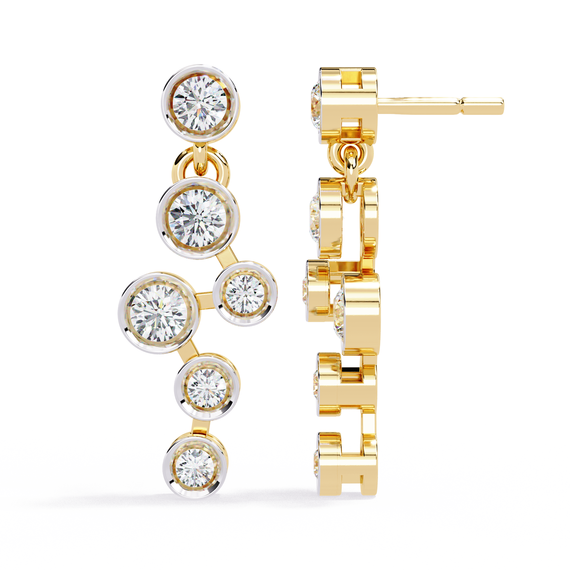 Buy Celestial Cascade Natural Diamond Earrings | Solitairart